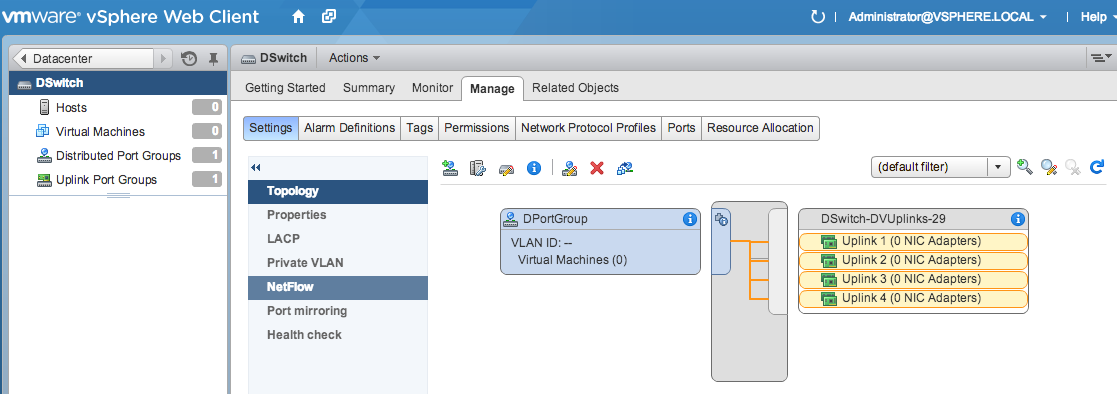 VCenter Switch Settings