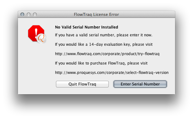 No Valid Serial Number installed