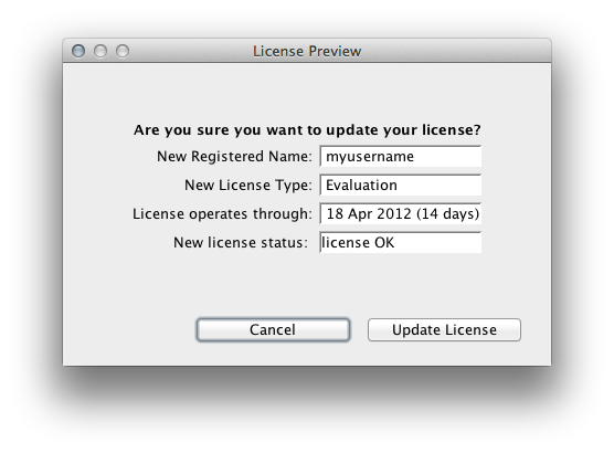 License Preview